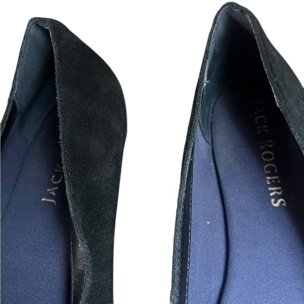Jack Rogers Skull Beaded Black Suede Flats Shoes Women’s 9.5 Day of Dead - Picture 3 of 5
